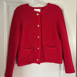Hyacinth House Red Textured Button-Front Cardigan